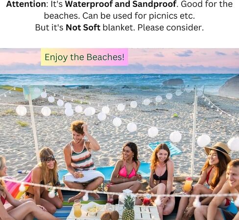 SUNPAX Beach Mat - Picnic Blanket 79"*58" (145 * 200cm) Extra Large for 3-6 Person Waterproof Sandproof Portable for Camping Hiking Park Lawn Beaches (Sunshine) in Saudi Arabia