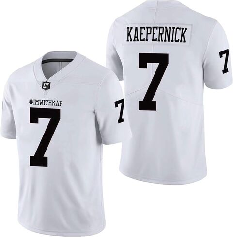 MESOSPERO Colin Kaepernick Jersey #7 ImWithKap IM مع KAP جميع القمصان المخيطة لكرة القدم أسود وأبيض S-3XL in Saudi Arabia