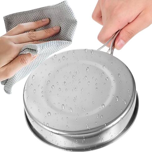 طقم اواني طهي للتخييم من الستانلس ستيل مكون من 4 قطع، طقم اواني طهي للتخييم في الهواء الطلق للتخييم والمشي لمسافات طويلة والنزهات in Kuwait