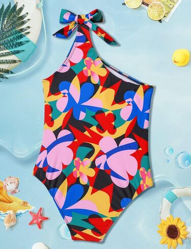 ملابس سباحة للفتيات من Ribabz، بدلات استحمام للفتيات بكتف واحد وقطعة واحدة in Kuwait