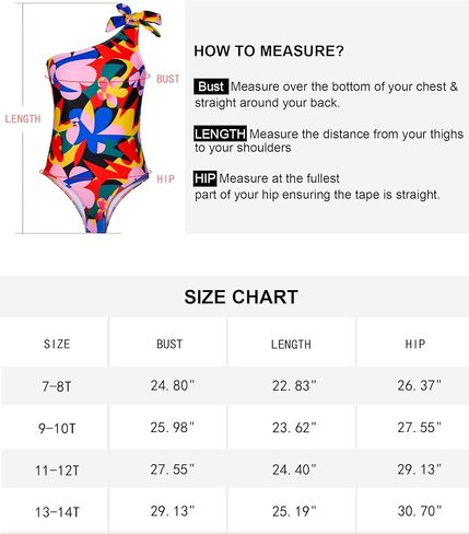 ملابس سباحة للفتيات من Ribabz، بدلات استحمام للفتيات بكتف واحد وقطعة واحدة in Kuwait