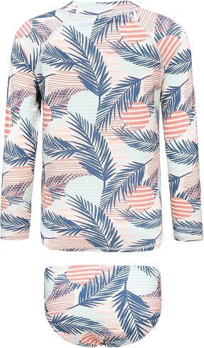 Girls Two Piece Rash Guard Swimsuits Set Long Sleeve Bathing Suit with UPF 50+ Sun Protection Kids Sunsuits Swimwear Set in Saudi Arabia