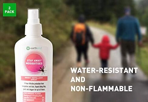 EarthKind Stay Away Mosquitoes Insect Repellent - Plant-Based, Unscented Mosquito Body Spray with Picaridin - Up to 14-Hour Protection - Safe for Children When Used As Directed - Travel Size (4-Pack) in Saudi Arabia