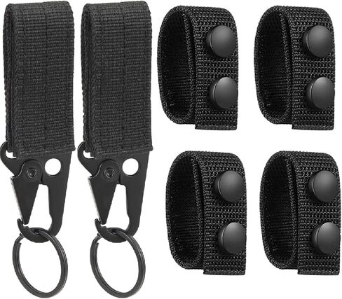 OFYDNR Duty Belt Keeper with Double Snaps & Tactical Gear Clip, Law Enforcement Accessories Nylon Belt Keepers Nylon Key Ring Holder for 2" and 2¼" Wide Belt (Set of 6) in Kuwait