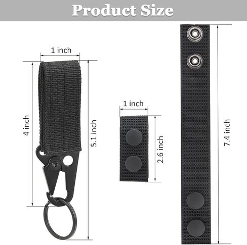 OFYDNR Duty Belt Keeper with Double Snaps & Tactical Gear Clip, Law Enforcement Accessories Nylon Belt Keepers Nylon Key Ring Holder for 2" and 2¼" Wide Belt (Set of 6) in Kuwait