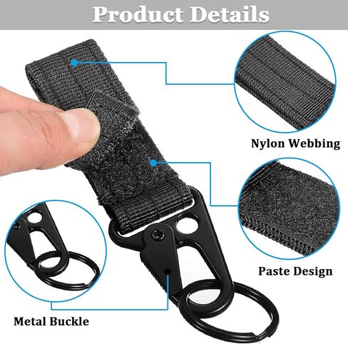 OFYDNR Duty Belt Keeper with Double Snaps & Tactical Gear Clip, Law Enforcement Accessories Nylon Belt Keepers Nylon Key Ring Holder for 2" and 2¼" Wide Belt (Set of 6) in Kuwait