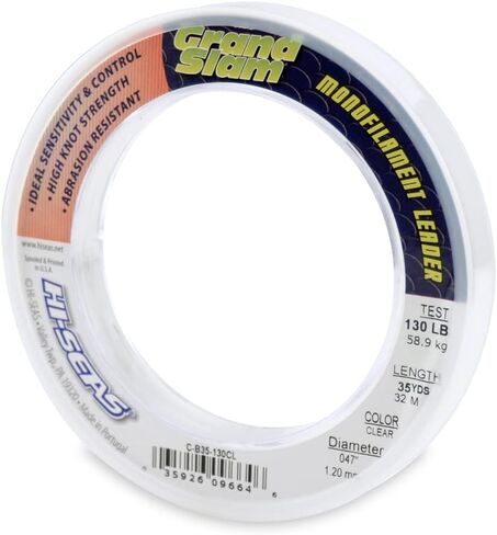 HI-SEAS Grand Slam Monofilament Fishing Leader - Superior Strong Clear Black, for Freshwater & Saltwater Big Game Bottom Fishing, Trolling in Kuwait