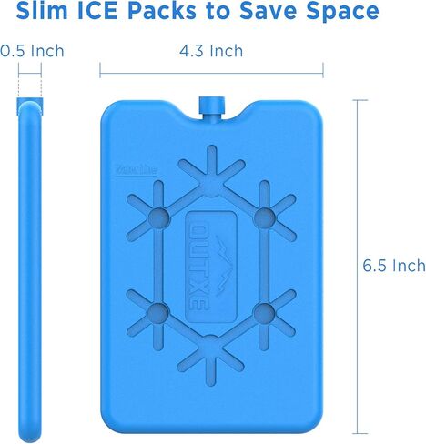 OUTXE Ice Packs for Lunch Box - Reusable Ultra-Thin Freezer Packs - Long-Lasting Cool Packs for Coolers, Keep Food Fresh and Cold in Lunch Boxes and breastmilk Bags in Saudi Arabia