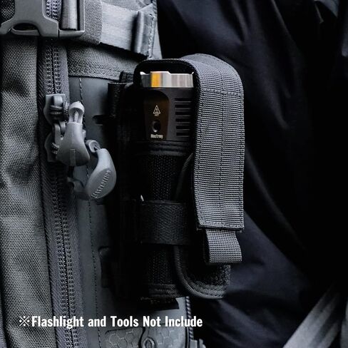 VIPERADE Tactical Flashlight Holster, MOLLE Flashlight Holder, Horizontal & Vertical Carry for Duty Belt, Open Top Flashlight Pouch for Tactical Vest Backpack in Kuwait