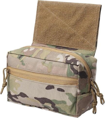 yeesport Waterproof Camouflage Tactical Pouch Fancy Pack with Hooks & Loops Fastener Dump Pocket, Multi-Functional Mini Chest Bag for Tactical Vest, Chest Rig Tool Belly Drop Pouch(7.87''x4.72'') in Saudi Arabia