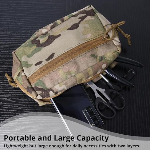 yeesport Waterproof Camouflage Tactical Pouch Fancy Pack with Hooks & Loops Fastener Dump Pocket, Multi-Functional Mini Chest Bag for Tactical Vest, Chest Rig Tool Belly Drop Pouch(7.87''x4.72'') in Saudi Arabia