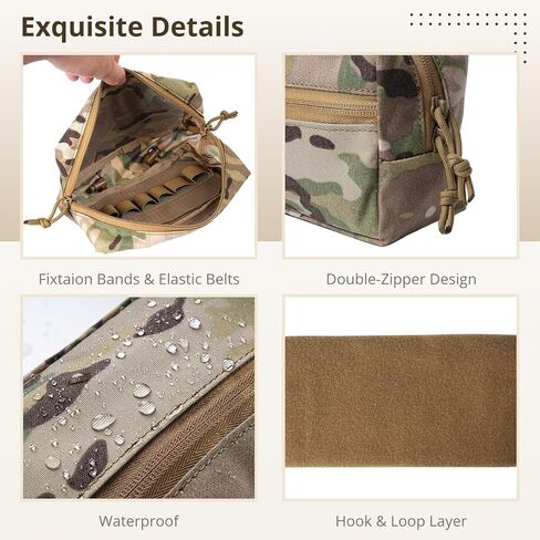 yeesport Waterproof Camouflage Tactical Pouch Fancy Pack with Hooks & Loops Fastener Dump Pocket, Multi-Functional Mini Chest Bag for Tactical Vest, Chest Rig Tool Belly Drop Pouch(7.87''x4.72'') in Saudi Arabia