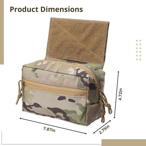 yeesport Waterproof Camouflage Tactical Pouch Fancy Pack with Hooks & Loops Fastener Dump Pocket, Multi-Functional Mini Chest Bag for Tactical Vest, Chest Rig Tool Belly Drop Pouch(7.87''x4.72'') in Saudi Arabia