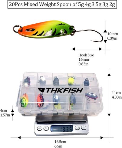 THKFISH ملعقة الصيد السحر لملاعق سمك السلمون المرقط الطعوم الصلبة هوك واحد سمك السلمون المرقط السحر المعادن الصيد السحر ل شار جثم 12 قطعة/20 قطعة/15 قطعة in Kuwait