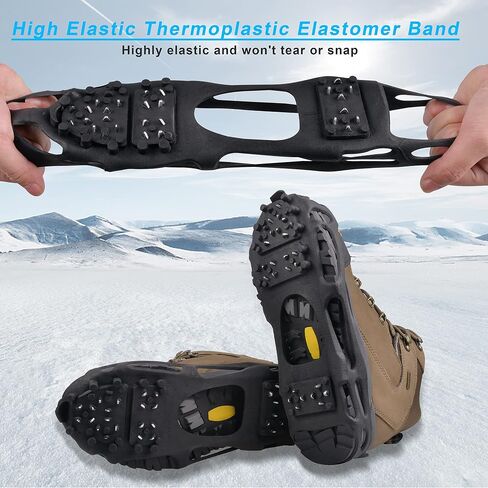 Ice Cleats Snow Cleats Walk Traction Cleats Crampon Anti-Slip Snow Shoes Cleats Winter Walking on Snow and Ice Boots Cleats for Shoes Boots Men Women Hiking Jogging in Kuwait