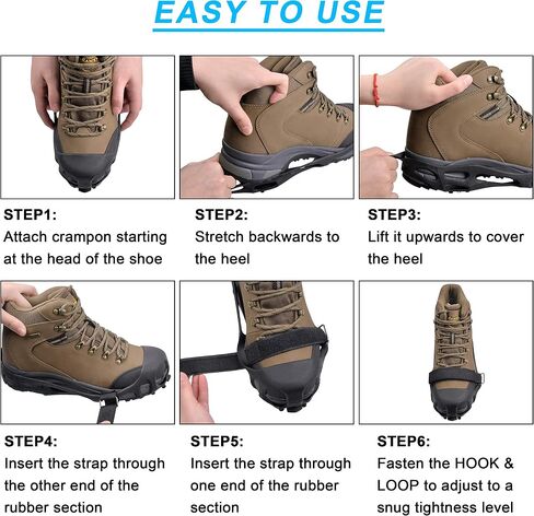 Ice Cleats Snow Cleats Walk Traction Cleats Crampon Anti-Slip Snow Shoes Cleats Winter Walking on Snow and Ice Boots Cleats for Shoes Boots Men Women Hiking Jogging in Kuwait