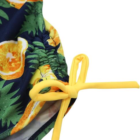KALAWALK Girls Lemon Double Ruffle One Shoulder Adjustable Swimwear Fashionable One Piece Bathing Suit(5y-16y) in Kuwait