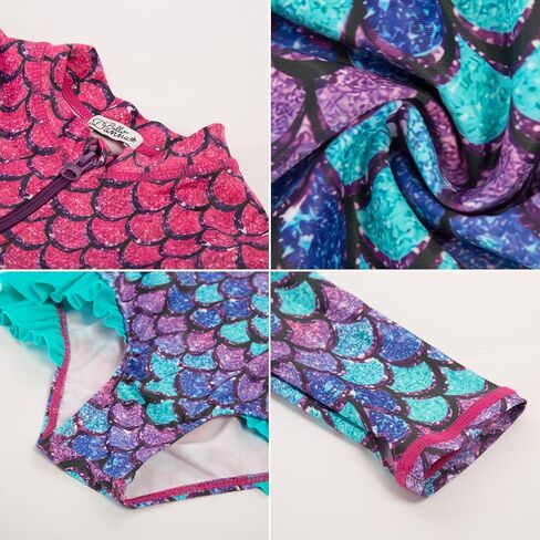 Danna Belle Girls Long Sleeve Swimsuits Rash Guard Swimwear One-Piece Bathing Suits 5-14Y in Saudi Arabia