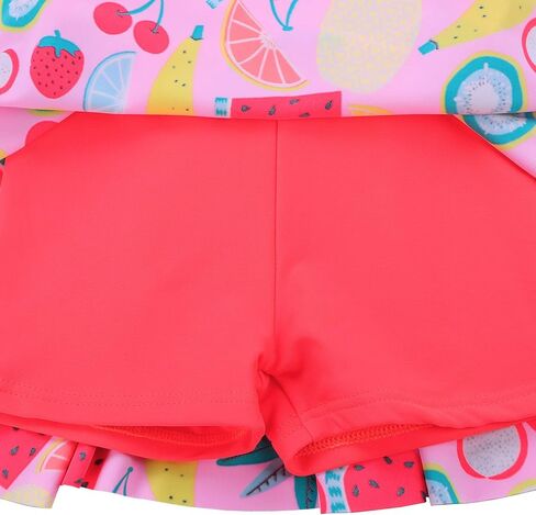 Girls Swimsuit One Piece UPF 50+ Floral Skirted Bathing Suit Modest Beach Swim Dress 3-11 Years in Kuwait