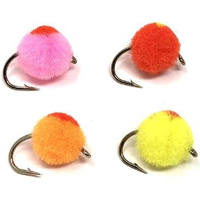 Feeder Creek Fly Fishing Trout Flies - BARBLESS Trout & Salmon Eggs in Size 12 - One Dozen Wet Flies for Big Trout, Bass, Panfish and Other Freshwater Fish, Available in Saudi Arabia
