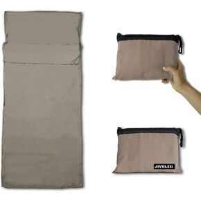 JIVELER Lightweight Sleeping Bag Liner Camping Travel Sheets Ultralight Sleeping Bag Sack for Backpacking Hiking Hotel Hostels and Traveling, Stuff Sack Included