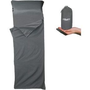 Frelaxy Sleeping Bag Liner, XL Travel Sheet & Camping Sheet for Backpacking, Hotel, Hostels & Traveling, Comfy & Easy Care, Full-Length Zipper/No Zipper