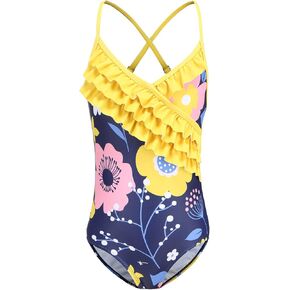 Girls One Piece Swimsuits Hawaiian Ruffle Bathing Suit Kids Beach Unicorn Swimwear 3-16 Years