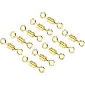 PATIKIL Fishing Barrel Swivels, 40 Pack 209LBS Copper Rolling Hook Line Connector Terminal Tackle for Saltwater Freshwater Fishing, Golden in Kuwait