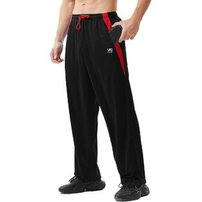 Men’s Athletic Pants with Zipper Pockets Open Bottom Lightweight Sweatpants, for Workout, Running, Gym, Training in Saudi Arabia