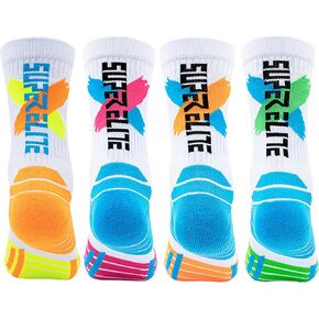 Fraobbg 4Pairs Men's Athletic Crew Socks Thick Protective Sport Cushion Elite Basketball Soccer Compression Towel Socks 7-12 in Saudi Arabia