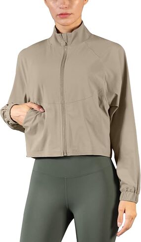 Vsaiddt UPF 50+ Workout Jackets for Women Athletic Zip Up Running Jacket Sun Protection Lightweight UPF Cropped Jacket in Saudi Arabia