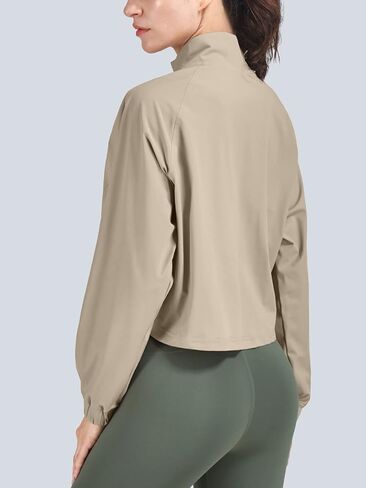 Vsaiddt UPF 50+ Workout Jackets for Women Athletic Zip Up Running Jacket Sun Protection Lightweight UPF Cropped Jacket in Saudi Arabia