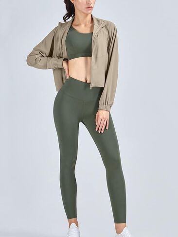 Vsaiddt UPF 50+ Workout Jackets for Women Athletic Zip Up Running Jacket Sun Protection Lightweight UPF Cropped Jacket in Saudi Arabia