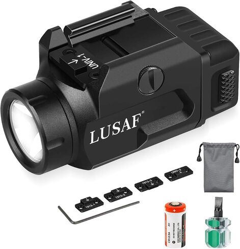 Mini 500 Lumen Gun Flashlight Compact LED Rail Mounted Tactical Flashlights Pistol Weapon Light with Strobe Gun Lights for Pistols Fits Picatinny MIL-STD-1913 Glock Taurus Ruger Springfield H&K S&W in Saudi Arabia