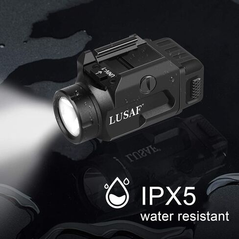 Mini 500 Lumen Gun Flashlight Compact LED Rail Mounted Tactical Flashlights Pistol Weapon Light with Strobe Gun Lights for Pistols Fits Picatinny MIL-STD-1913 Glock Taurus Ruger Springfield H&K S&W in Saudi Arabia