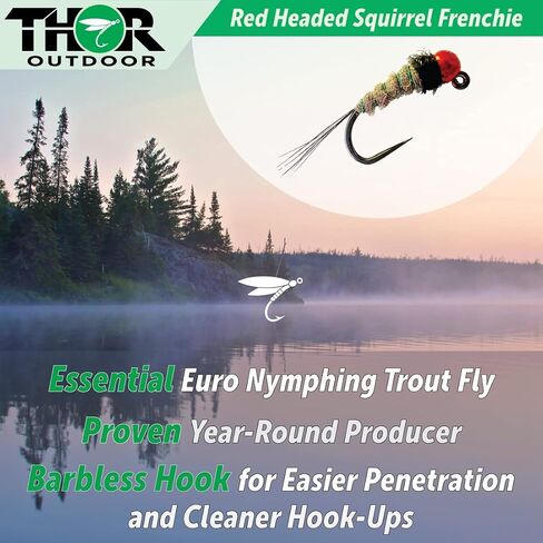Thor Outdoor Frenchie Fly Fishing Nymph - حزمة صديقة للبيئة - مجموعة ذبابة ذات رأس خرزي يورو لسمك السلمون المرقط والبانفيش in Saudi Arabia