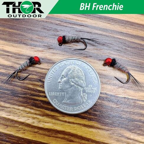 Thor Outdoor Frenchie Fly Fishing Nymph - حزمة صديقة للبيئة - مجموعة ذبابة ذات رأس خرزي يورو لسمك السلمون المرقط والبانفيش in Saudi Arabia