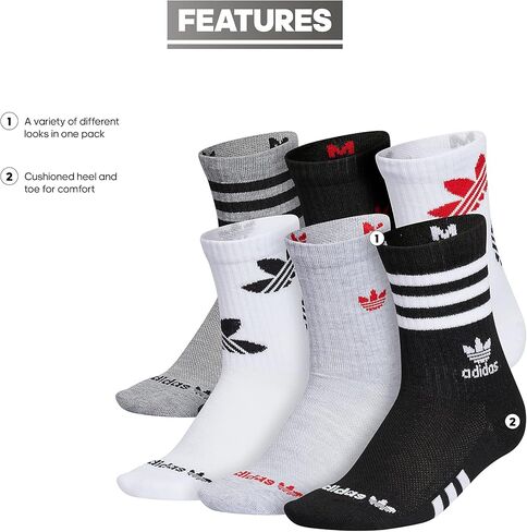 جوارب adidas Originals للأطفال للأولاد والبنات مبطنة برسومات مختلطة (6 أزواج) in Kuwait