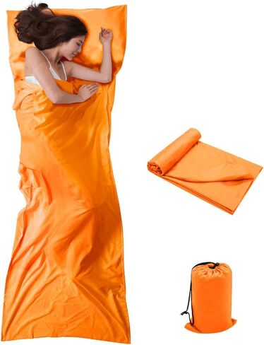 OTDEST Travel and Camping Sheet Sleeping Bag Liner - Lightweight Compact and Portable Adult Sleeping Bag - Ideal for Traveling,Hostels and Camping in Kuwait