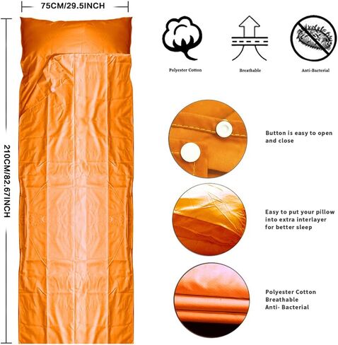 OTDEST Travel and Camping Sheet Sleeping Bag Liner - Lightweight Compact and Portable Adult Sleeping Bag - Ideal for Traveling,Hostels and Camping in Kuwait
