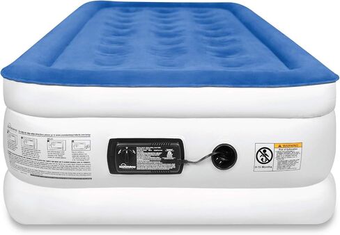 SoundAsleep Dream Series Luxury Air Mattress with ComfortCoil Technology & Built-in High Capacity Pump for Home & Camping- Double Height, Adjustable, Inflatable Blow Up, Portable - Twin Size in Kuwait