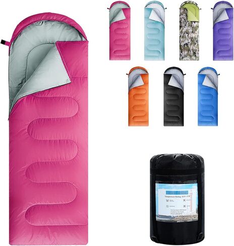 ORTHOMTEX Sleeping Bags for Adults,Kids & Girls-Warm & Cold Weather Lightweight Waterproof Sleeping Bag Backpack with Compact Bag,Great for 3-4 Seasons Hiking,Camping and Outdoor Mountaineering in Kuwait