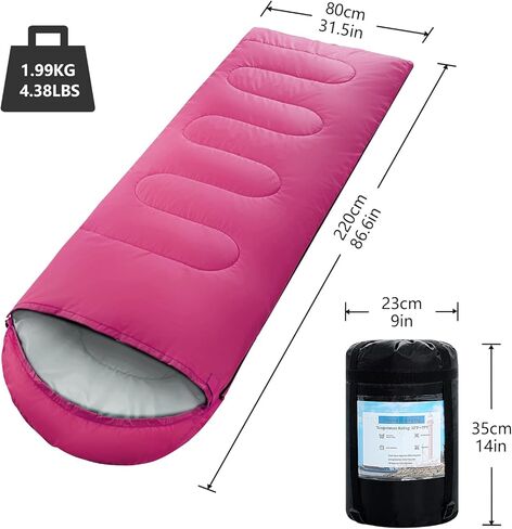 ORTHOMTEX Sleeping Bags for Adults,Kids & Girls-Warm & Cold Weather Lightweight Waterproof Sleeping Bag Backpack with Compact Bag,Great for 3-4 Seasons Hiking,Camping and Outdoor Mountaineering in Kuwait