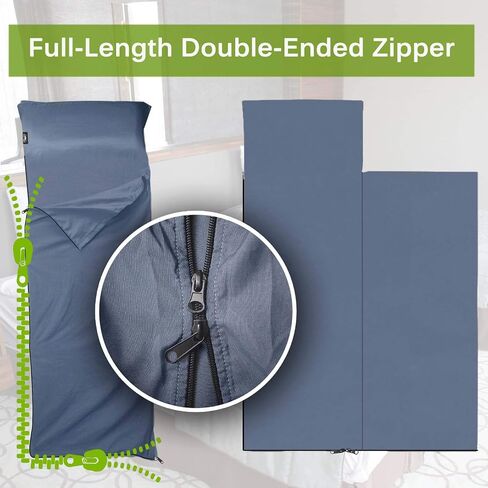 Frelaxy Sleeping Bag Liner, XL Travel Sheet for Camping, Hotels and Hostels in Kuwait