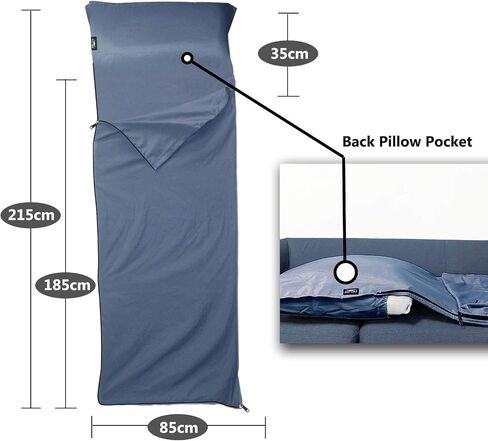 Frelaxy Sleeping Bag Liner, XL Travel Sheet for Camping, Hotels and Hostels in Kuwait