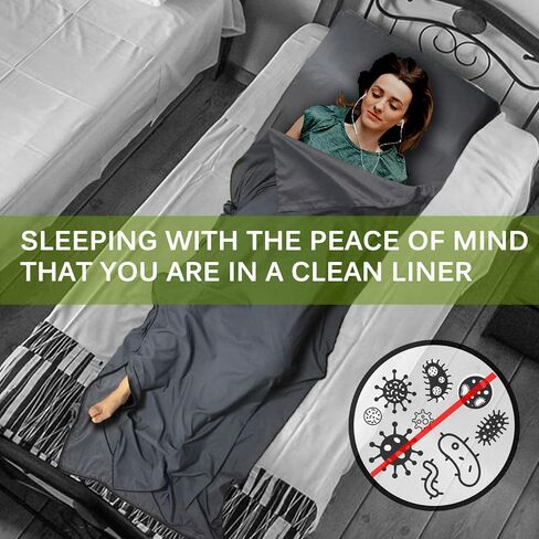 Frelaxy Sleeping Bag Liner, XL Travel Sheet for Camping, Hotels and Hostels in Kuwait
