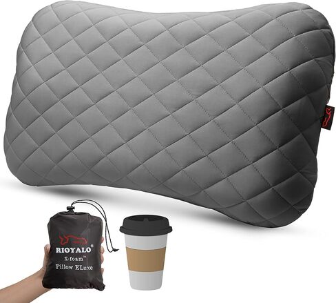 X-Foam Inflatable Camping Pillow ELuxe with Removable Foaming Cover | Comfortable, Washable Ultralight Portable Neck Lumbar Support | Backpacking, Hiking, Travel, Air | X-Large (APPLE GREEN) in Kuwait