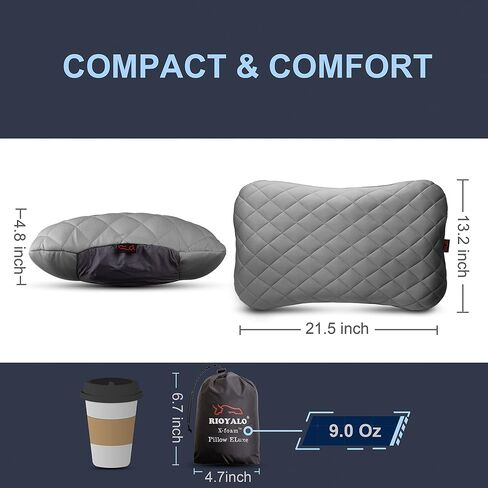 X-Foam Inflatable Camping Pillow ELuxe with Removable Foaming Cover | Comfortable, Washable Ultralight Portable Neck Lumbar Support | Backpacking, Hiking, Travel, Air | X-Large (APPLE GREEN) in Kuwait