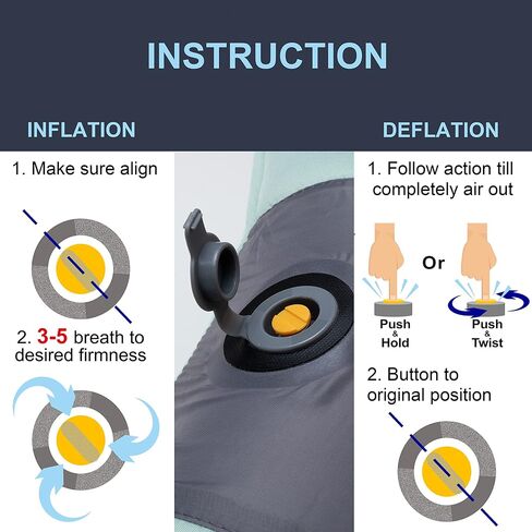 X-Foam Inflatable Camping Pillow ELuxe with Removable Foaming Cover | Comfortable, Washable Ultralight Portable Neck Lumbar Support | Backpacking, Hiking, Travel, Air | X-Large (APPLE GREEN) in Kuwait