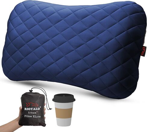X-Foam Inflatable Camping Pillow ELuxe with Removable Foaming Cover | Comfortable, Washable Ultralight Portable Neck Lumbar Support | Backpacking, Hiking, Travel, Air | X-Large (APPLE GREEN) in Kuwait